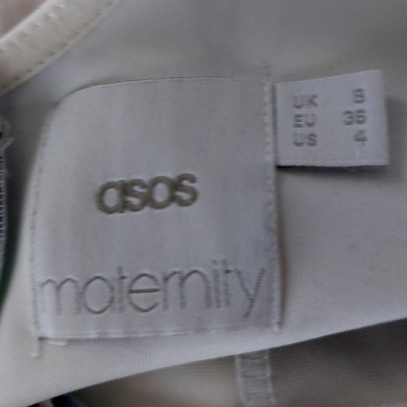 NWOT - ASOS Maternity Scuba Plunge Body-Conscious Dress In Blue Floral - Picture 5 of 7